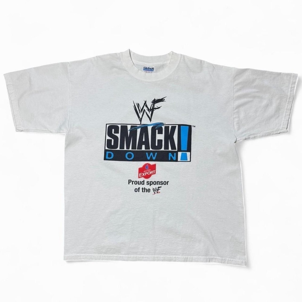 Vintage Y2K WWF Smack Down! Molson Export Beer Wrestling Promo T-shirt XL